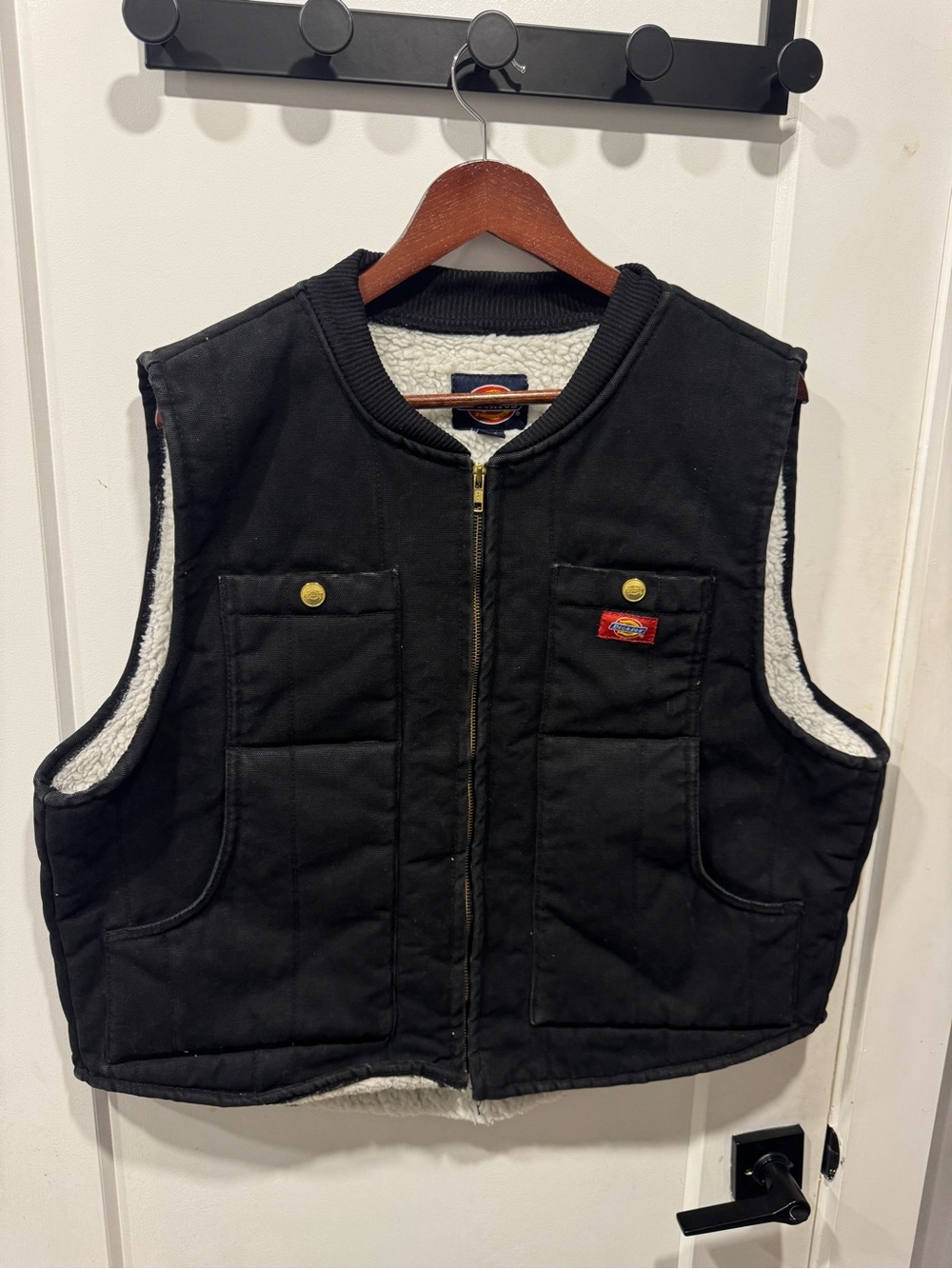 Dickies Men’s Black Sherpa-Lined Work Vest (L)